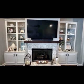 Built-in bookcase repaint in Spanish Fort, Alabama