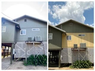 Before-and-after exterior repaint in Fairhope, Alabama