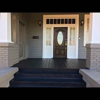 Front porch exterior repaint in Mobile, Alabama