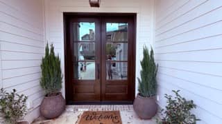 Front door wood stain refinish in Fairhope, Alabama