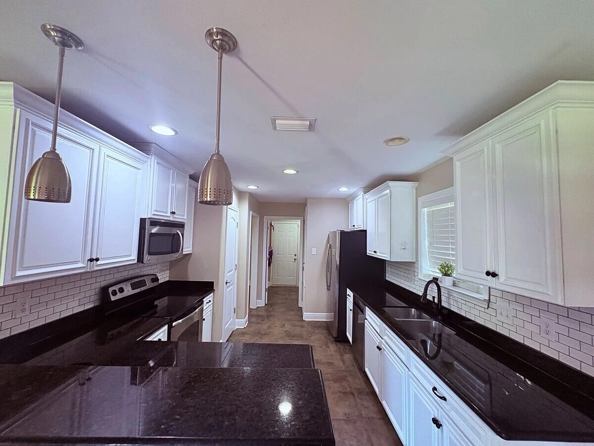 Kitchen Beige Walls White Trim — Cabinet Painting in Semmes, Mobile County, Alabama by Paint Doctors LLC.
