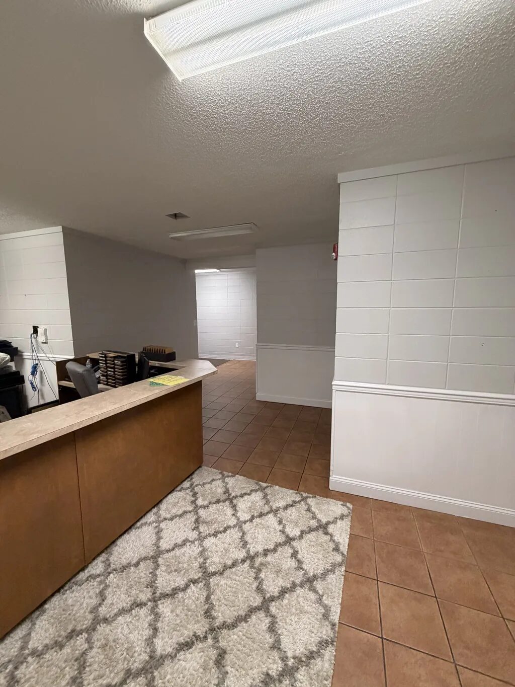 Metro Blp Block Walls Trim Subtle Shadow Blp Vanities Bookcases Shelving Pure White Metal Door Frames — Commercial Painting in Saraland, Mobile County, Alabama by Paint Doctors LLC.