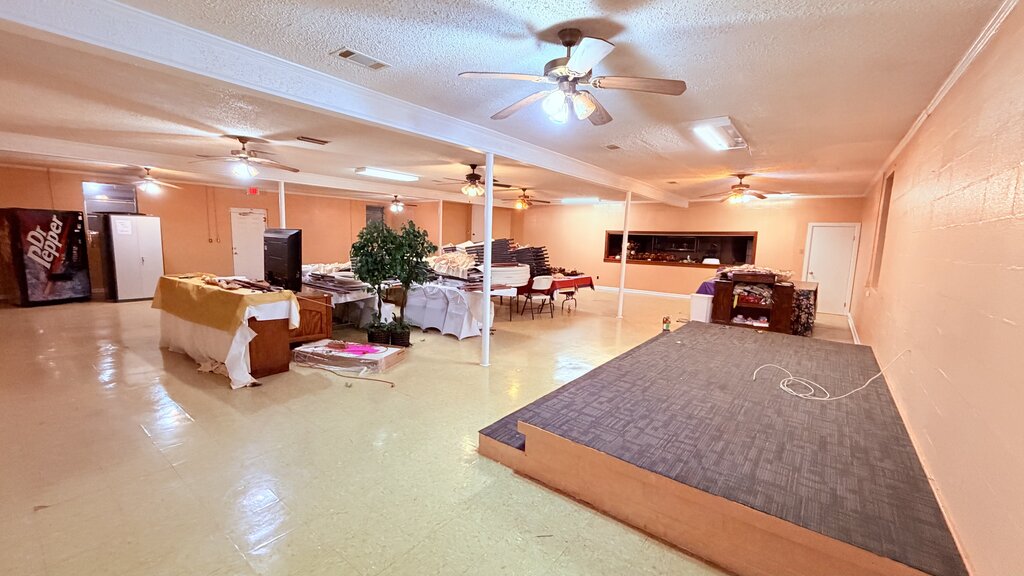 Fellowship Hall Peach Walls White Trim — Commercial Painting in Prichard, Mobile County, Alabama by Paint Doctors LLC.