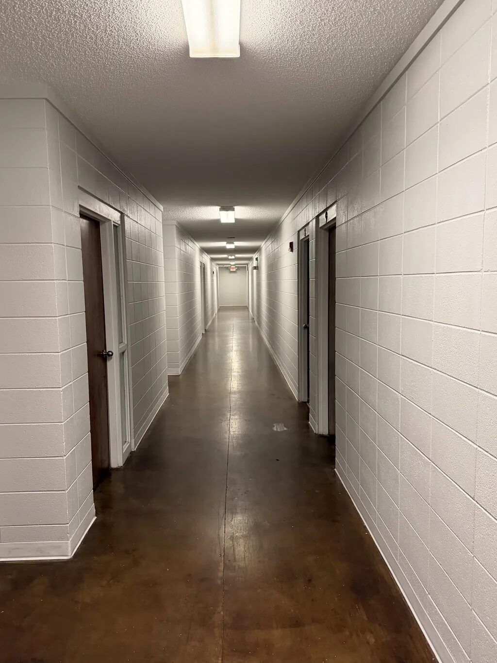 Metro Blp Block Walls Trim Subtle Shadow Blp Vanities Bookcases Shelving Pure White Metal Door Frames — Exterior Painting in Saraland, Mobile County, Alabama by Paint Doctors LLC.