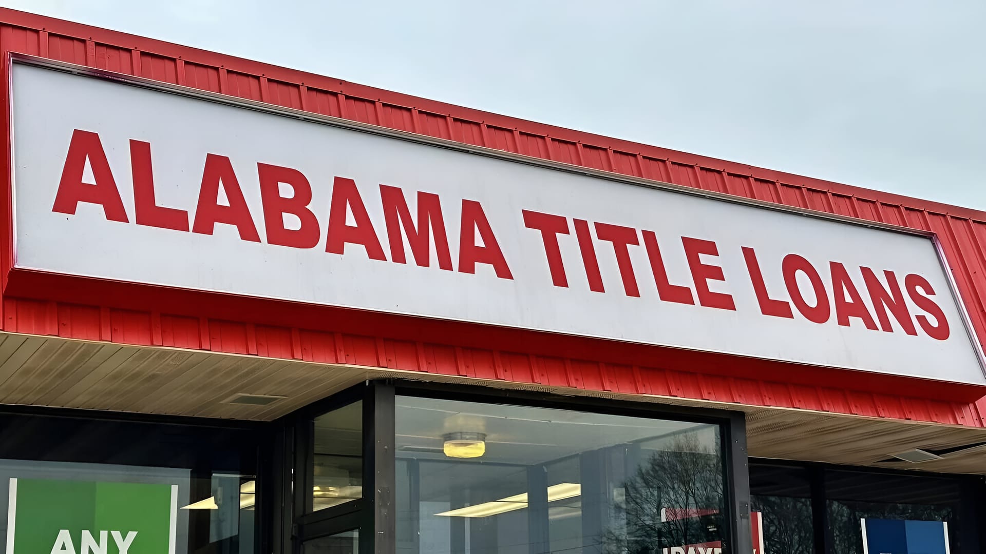 Alabama Title Loan Metal Store Front: Commercial Painting in Bay Minette, Baldwin County, Alabama by Paint Doctors LLC.