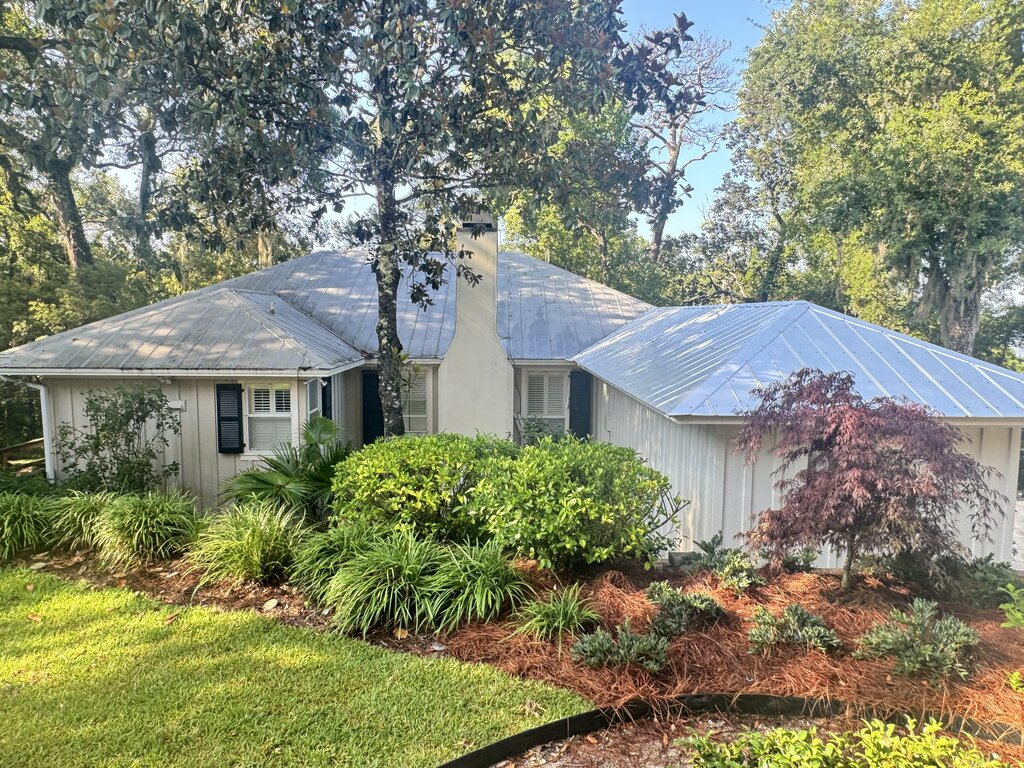 Cream Board And Batten Estate Metal Roof — Exterior Painting in Bay Minette, Baldwin County, Alabama by Paint Doctors LLC.